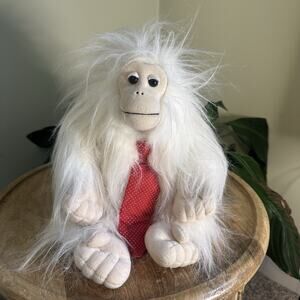 Vintage 1988 Plush Creations White Orangutan Gorilla Monkey 13" Funny Plush